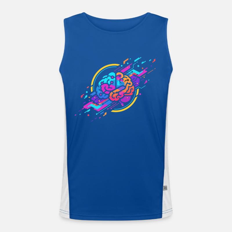 KI Brain Funktionelles Kontrast-Tank Top für Männer 