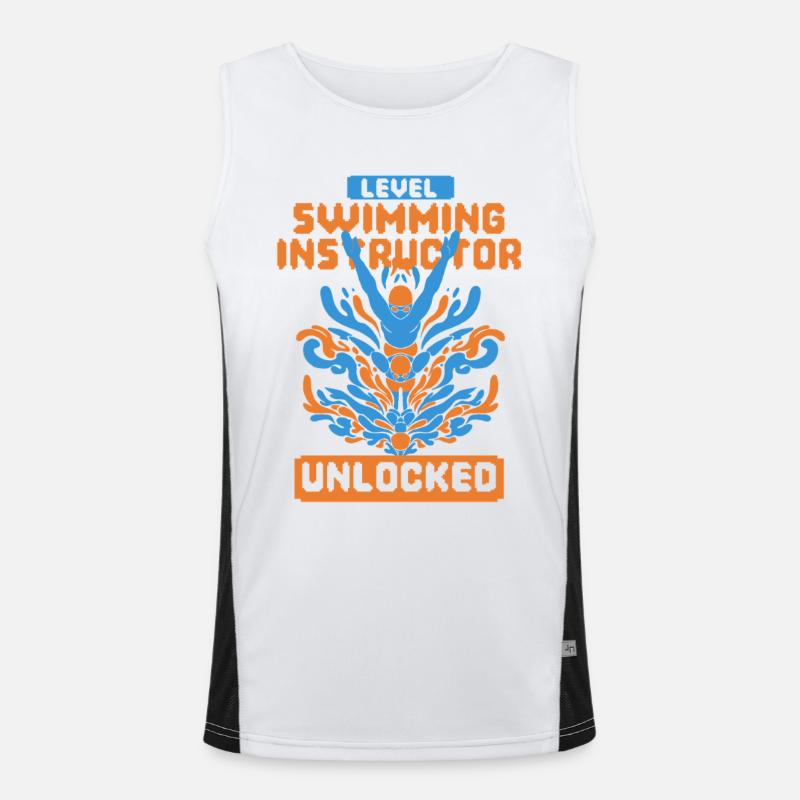 Schwimmlehrer Level Swimming Instructor Unlocked Funktionelles Kontrast-Tank Top für Männer 