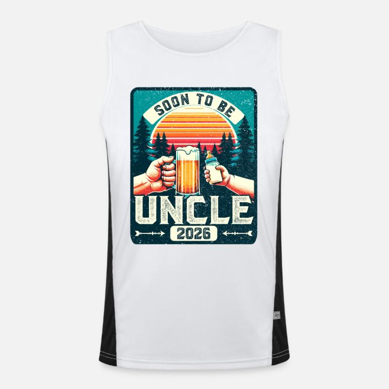 Uncle 2026, Expectant Uncle, Future Uncle - Men's Functional Contrast Tank Top  - white/black