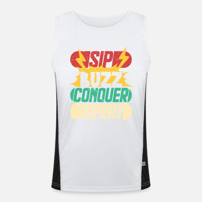 Boissons énergisantes Sip Buzz Conquer Débardeur respirant contrasté Homme 