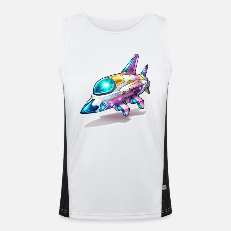 Comet Flight Spacefighter Neon Men's Functional Contrast Tank Top 