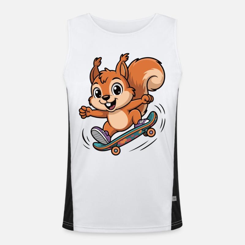 Skate-Eichhörnchen Sprinter Funktionelles Kontrast-Tank Top für Männer 