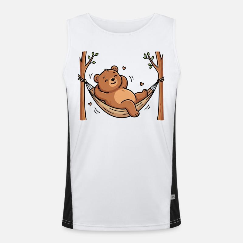 Bear in hammock Men's Functional Contrast Tank Top 
