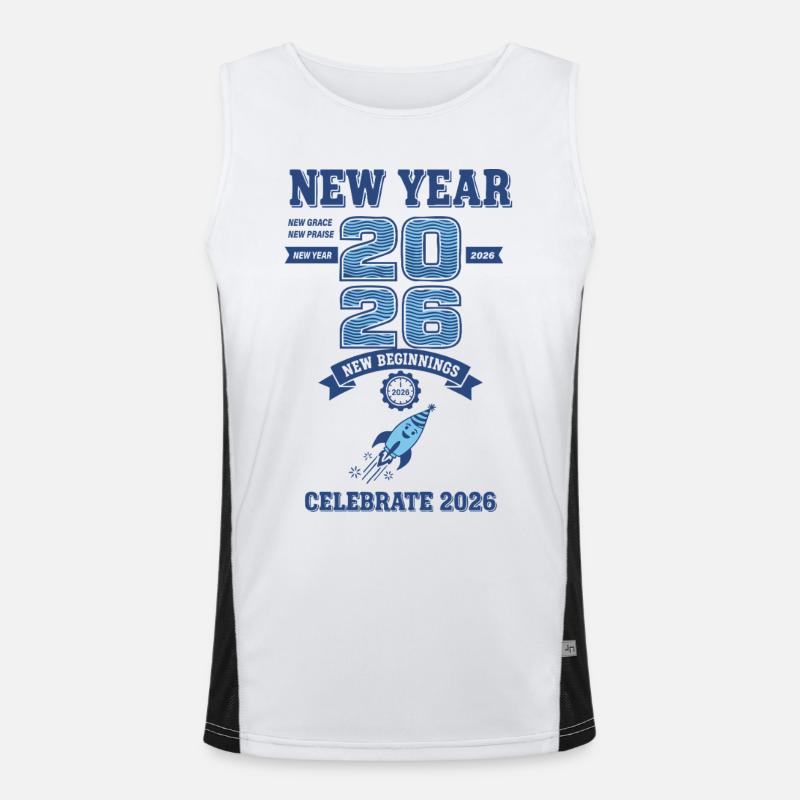 Feiere Neujahrsbeginne 2026 Funktionelles Kontrast-Tank Top für Männer 