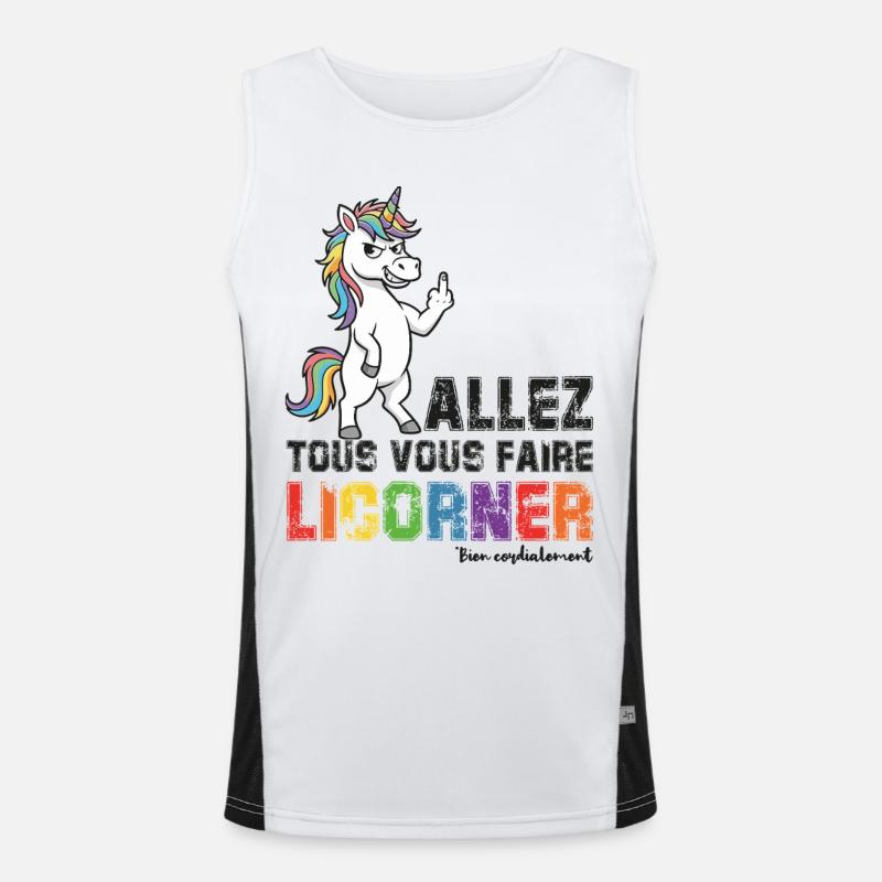 Licorner Rebel – hol euch alle, Licorner Funktionelles Kontrast-Tank Top für Männer 