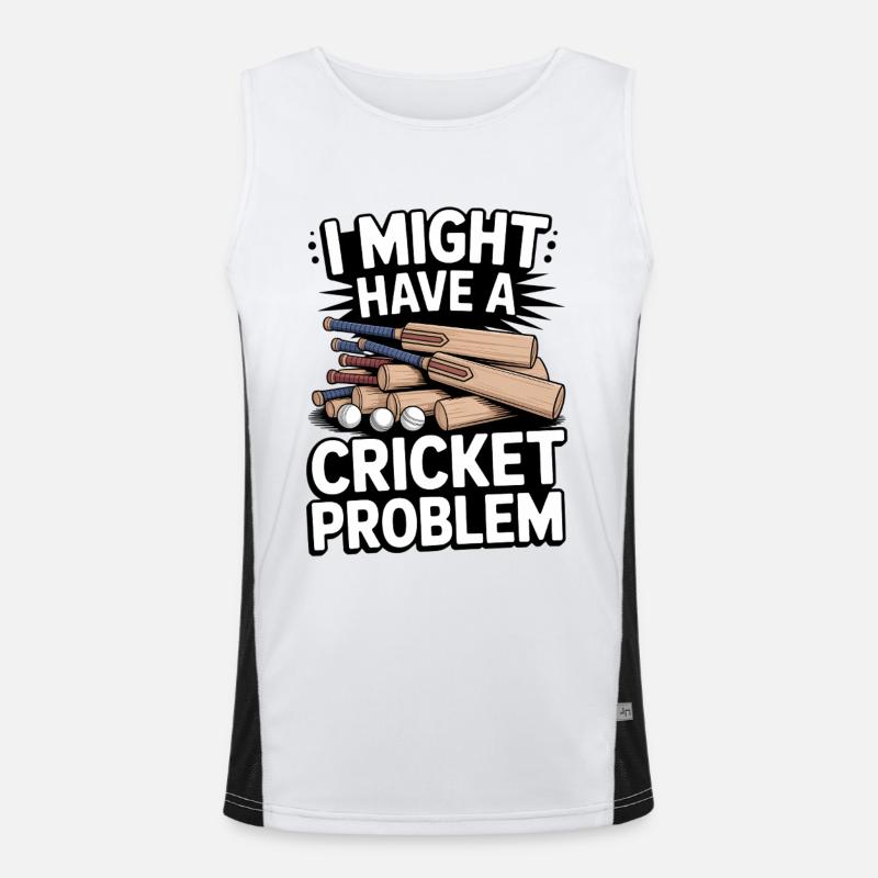 Funny Cricket Saying Vintage Cricket Game Men's Functional Contrast Tank Top 