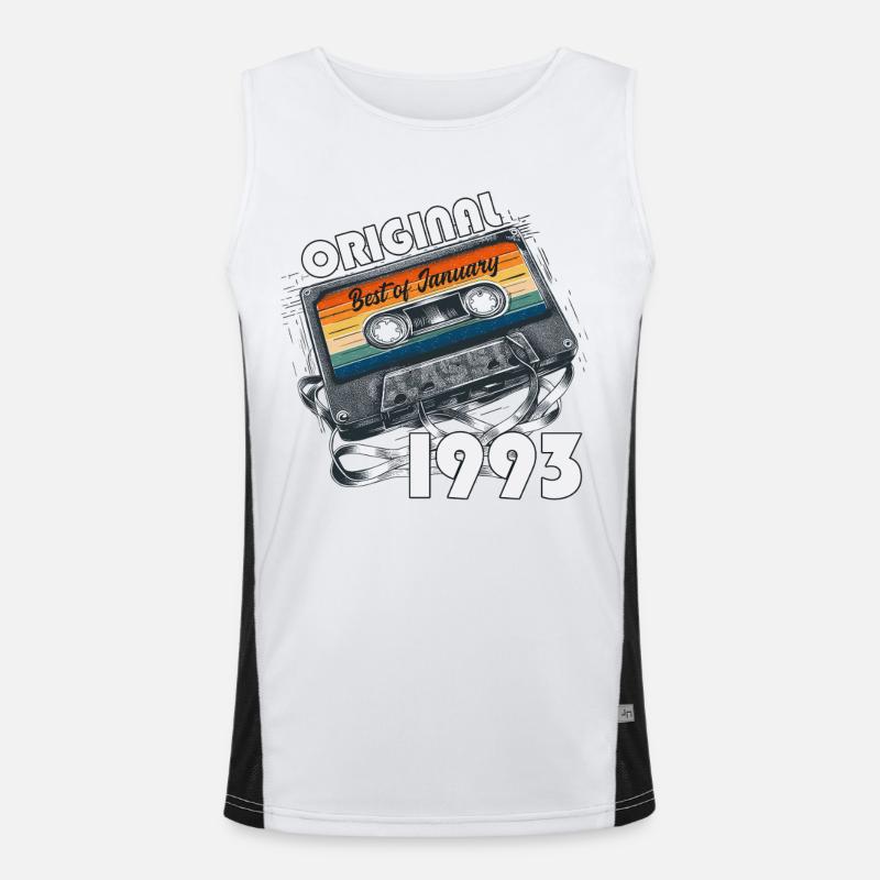 Cassette du 33e anniversaire janvier 1993 Débardeur respirant contrasté Homme 