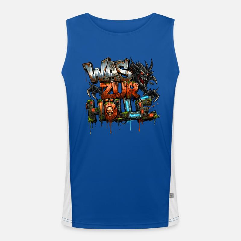 Hell, Devils & Demons Urban Street Art Graffiti Men's Functional Contrast Tank Top 
