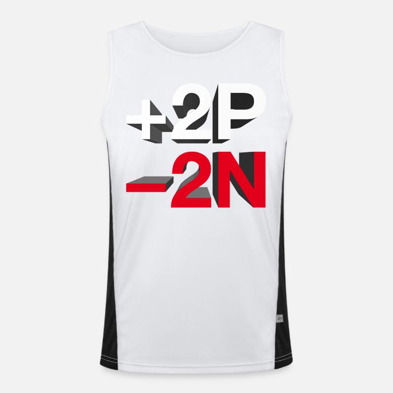 +2P -2N / +peace -hate - let's talk - Men's Functional Contrast Tank Top  - white/black