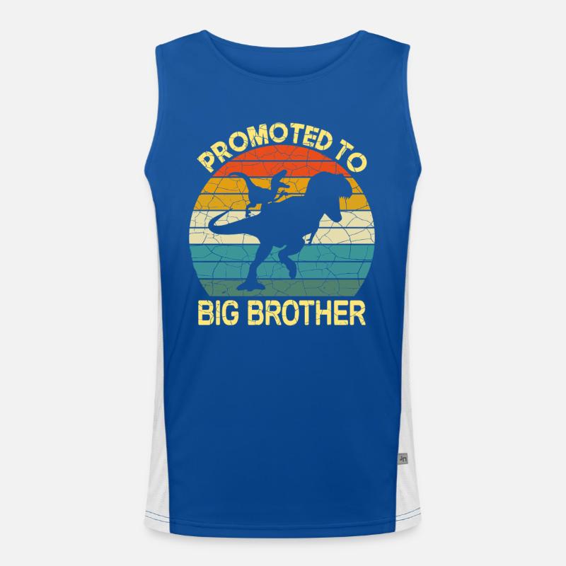 Befördert zum großen Bruder Dinosaurier Funktionelles Kontrast-Tank Top für Männer 