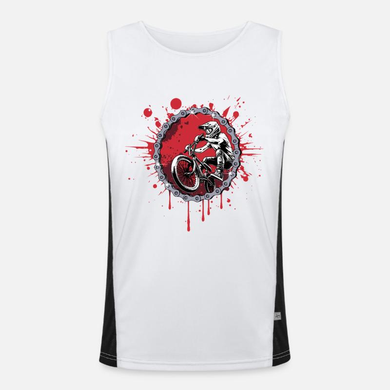 BMX Sprung durch eine Kette Funktionelles Kontrast-Tank Top für Männer 