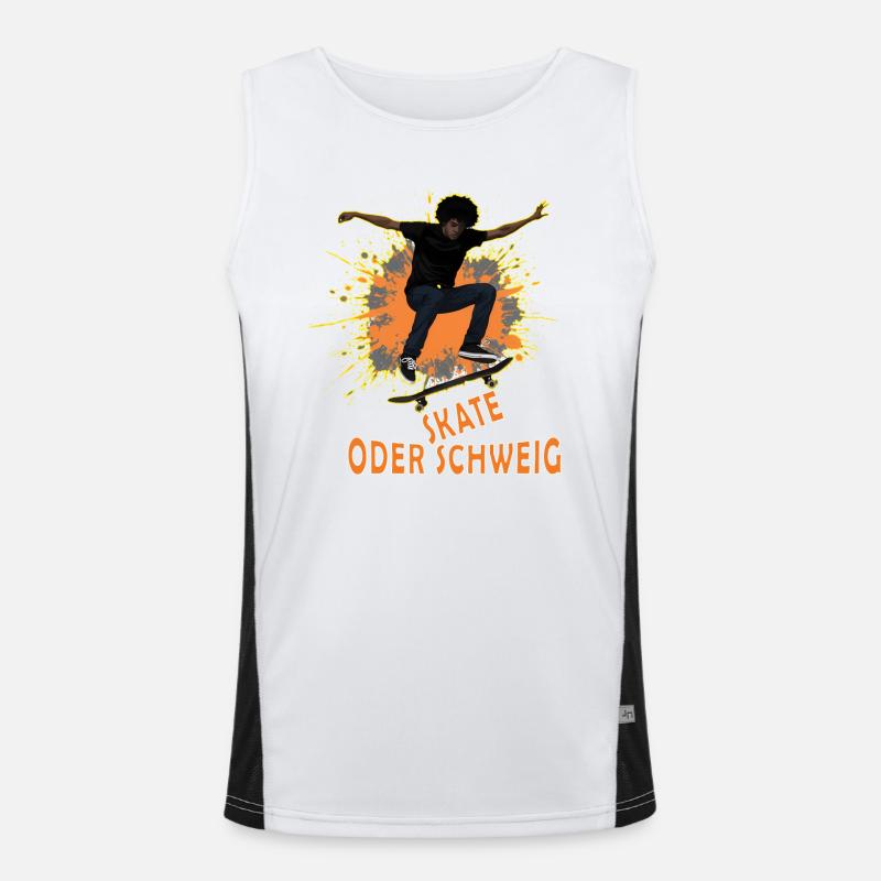 Skate Oder Schweig Splash Funktionelles Kontrast-Tank Top für Männer 