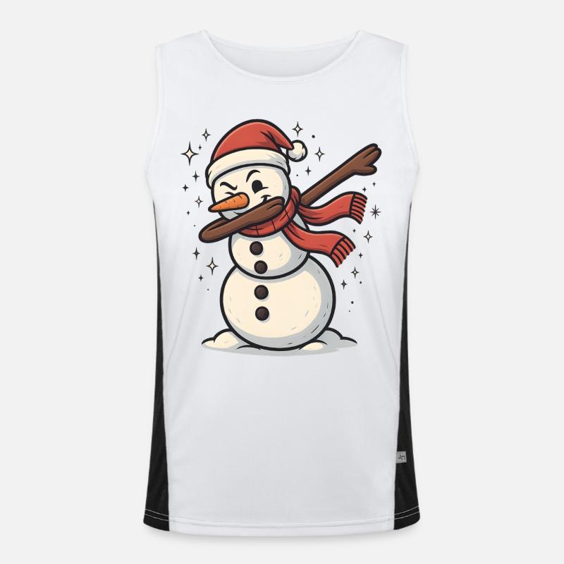 Dabbender Schneemann Dab Winter Funktionelles Kontrast-Tank Top für Männer 