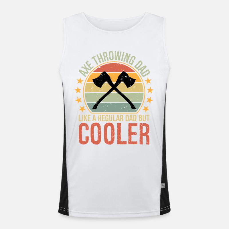 Axe Throwing Dad Like a Regular Dad But Cooler Funktionelles Kontrast-Tank Top für Männer 