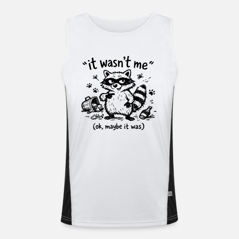 It Wasn’t Me Ok Maybe It Was Waschbär Doodle Funktionelles Kontrast-Tank Top für Männer 