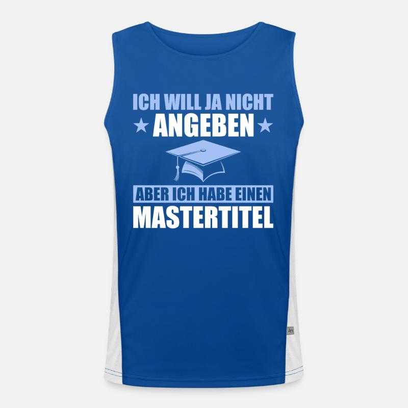 Mastertitel Studium Abschluss Masterprüfung Funktionelles Kontrast-Tank Top für Männer 
