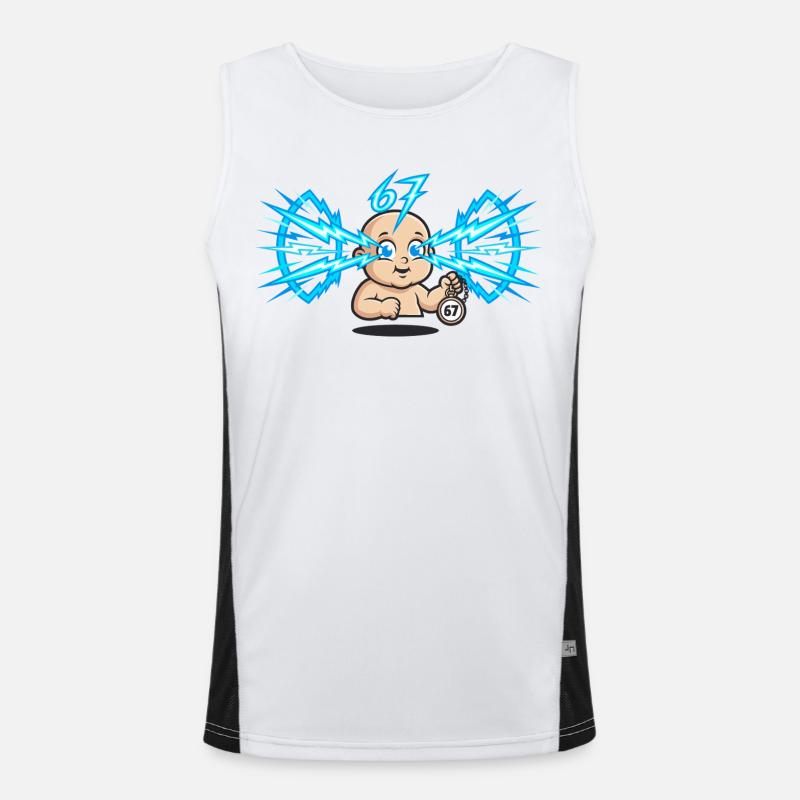 67 Six Seven Meme Lustig Internet Trend Funktionelles Kontrast-Tank Top für Männer 