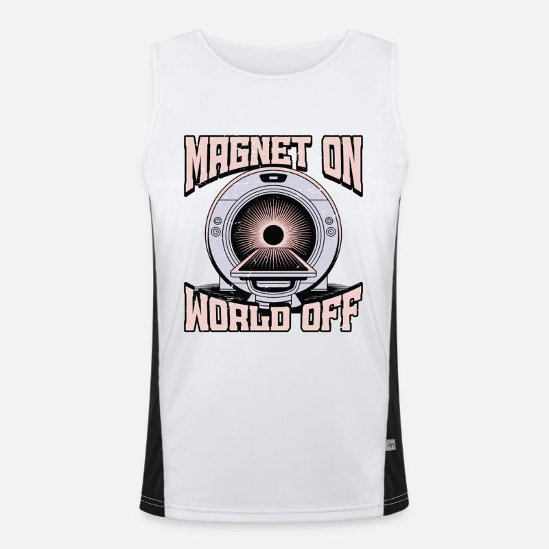 MRI Tech Magnet On World Off MRI Imaging Rad Tech Funktionelles Kontrast-Tank Top für Männer 