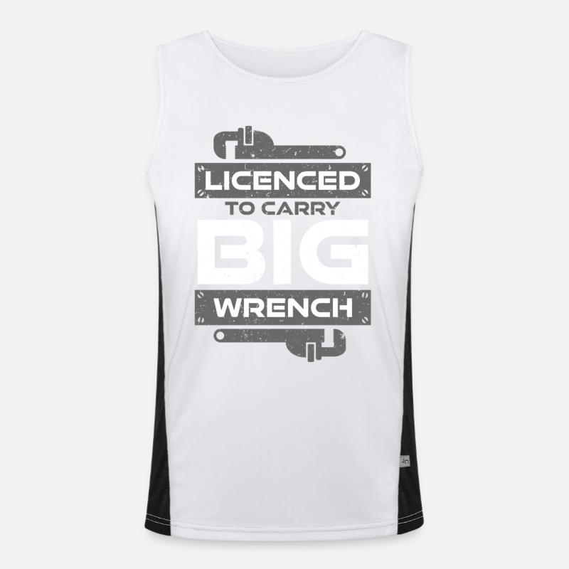 Pipelayer Licenced To Carry Big Wrench Men's Functional Contrast Tank Top 
