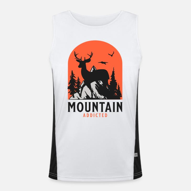Mountain Lover Deer Nature Men's Functional Contrast Tank Top 