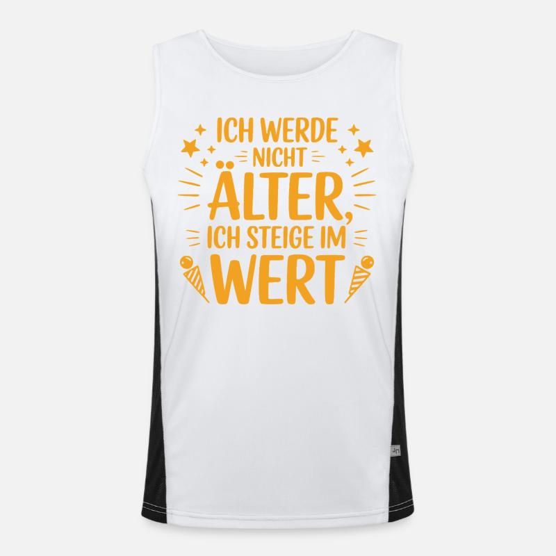 Ich werde nicht älter ich steige im Wert Funktionelles Kontrast-Tank Top für Männer 
