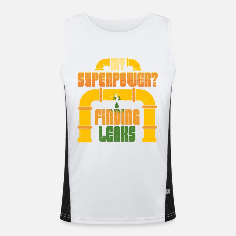 Pipelayer Pipeline Builder Finding Leaks Men's Functional Contrast Tank Top 