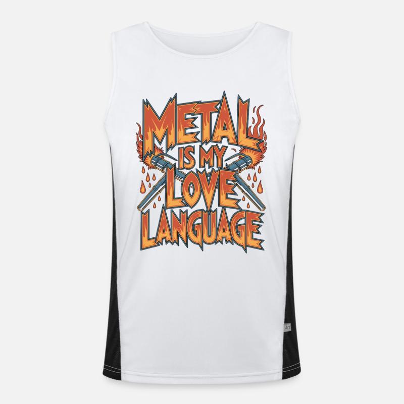 Welder Metal Is My Love Language Metalwork Welding Funktionelles Kontrast-Tank Top für Männer 