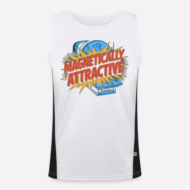 MRI Tech Magnetically Attractive MRI Technologist - Men's Functional Contrast Tank Top  - white/black