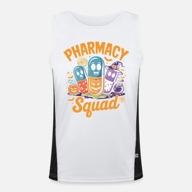 Pharmacies Squad Halloween Pills Men's Functional Contrast Tank Top 