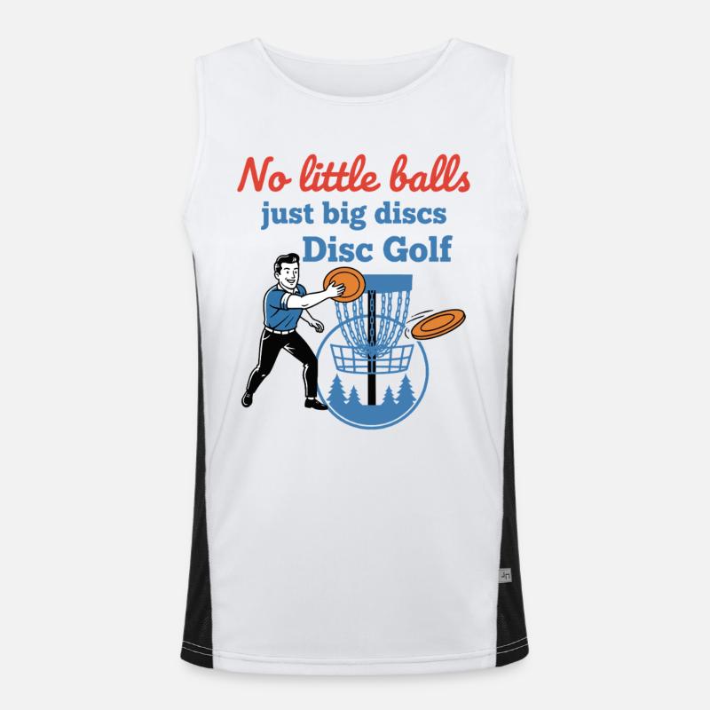 Keine kleinen Bälle, nur große Scheiben Discgolf Lustig Funktionelles Kontrast-Tank Top für Männer 
