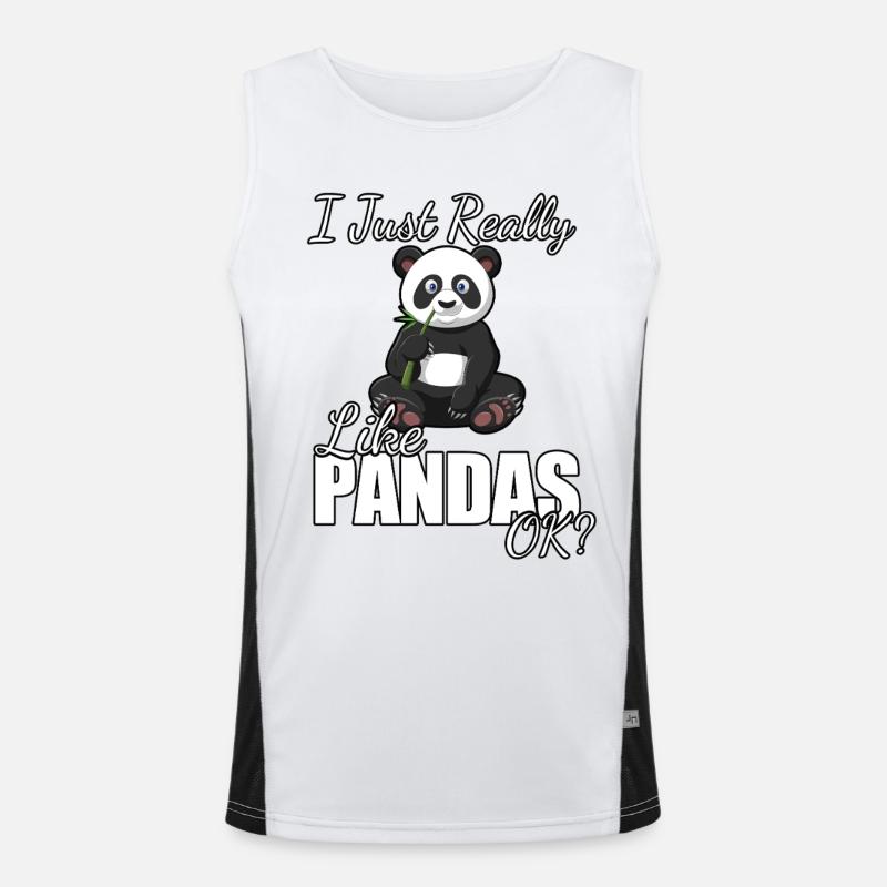 Ich mag Pandas einfach wirklich gut. Funktionelles Kontrast-Tank Top für Männer 