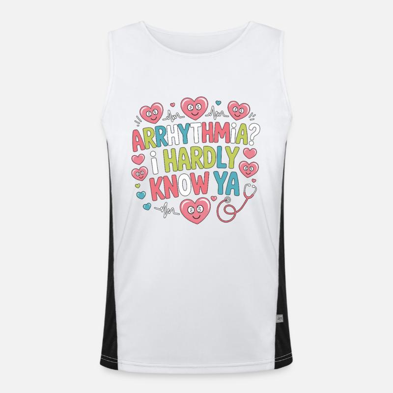 Cardiac Tech Arrhythmia I Hardly Know Echo Tech Funktionelles Kontrast-Tank Top für Männer 