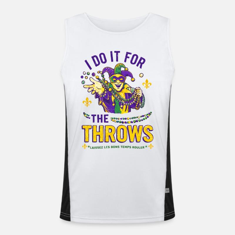 Mardi Gras Jester Beads - Men's Functional Contrast Tank Top  - white/black