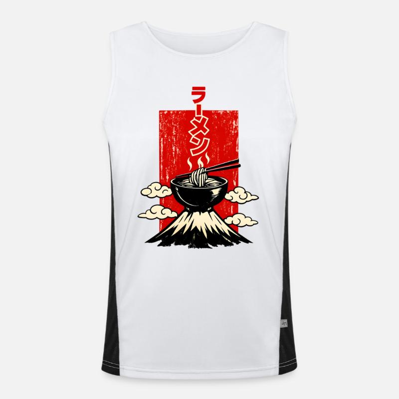 Ramen ラーメン Schale Auf Vulkan Japan Style Funktionelles Kontrast-Tank Top für Männer 