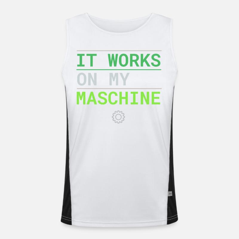 It Works On My Machine - Developer Excuse Men's Functional Contrast Tank Top 