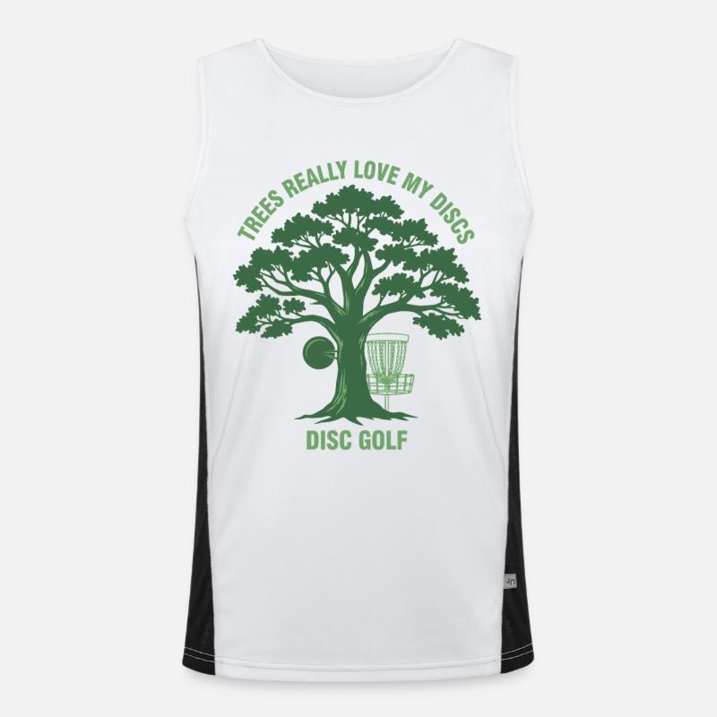 Les arbres adorent vraiment mes disques disc golf disque drôle Débardeur respirant contrasté Homme 