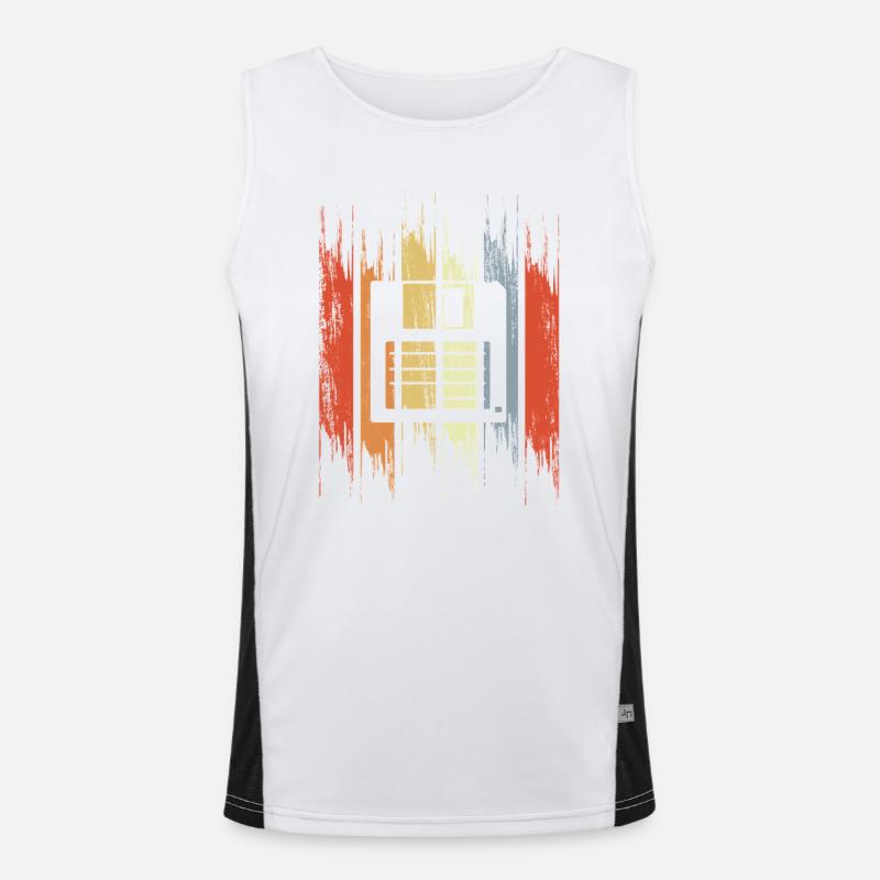 Retro Diskette Funktionelles Kontrast-Tank Top für Männer 