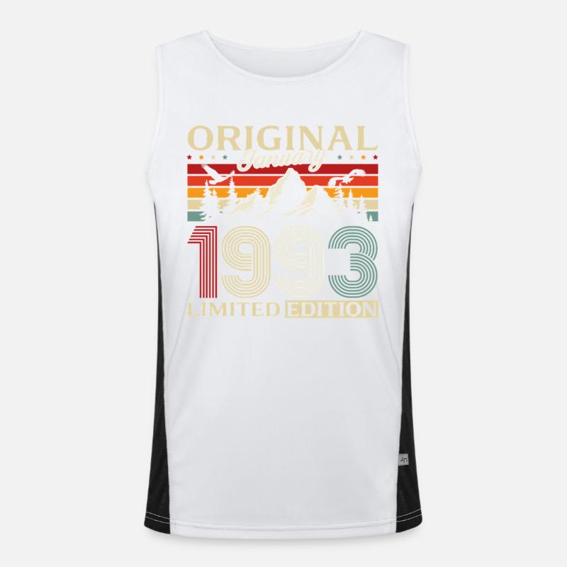 33rd Birthday Original January 1993 - Men's Functional Contrast Tank Top  - white/black