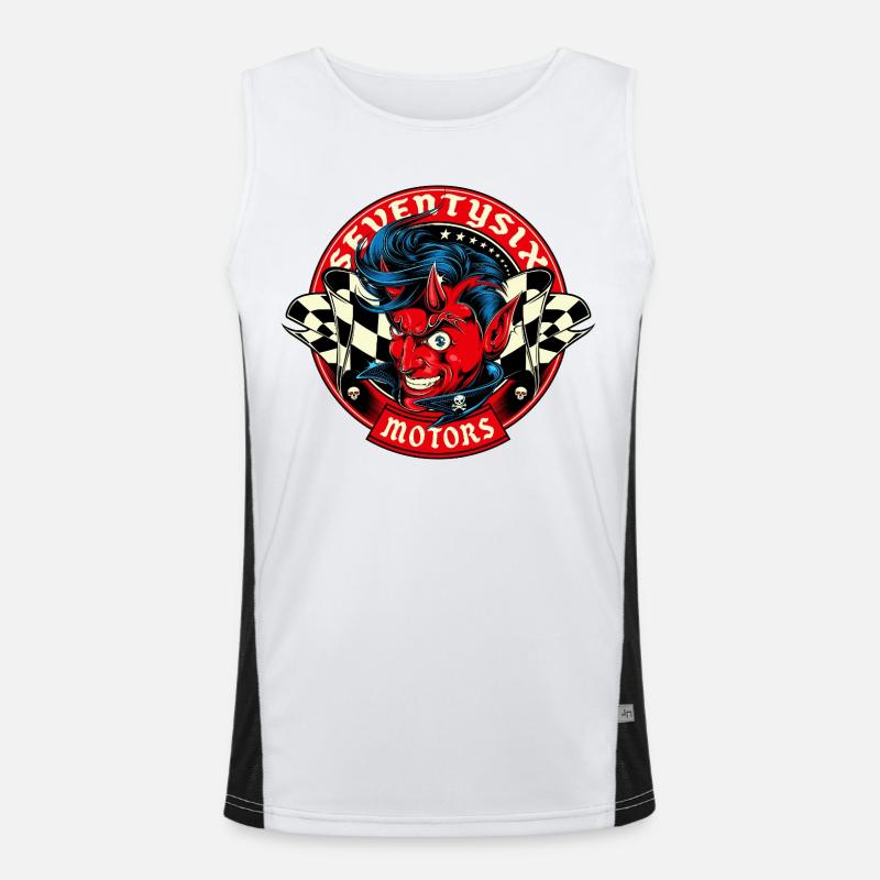 Lucky Devil Funktionelles Kontrast-Tank Top für Männer 
