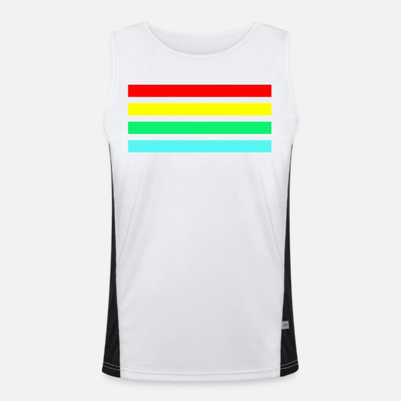 Retro neon arc stripe composition Men's Functional Contrast Tank Top 