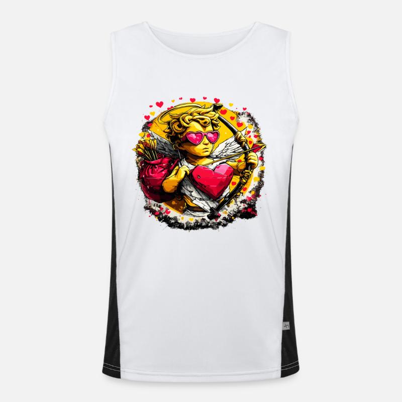 Cupid Graffiti Heart Arch Men's Functional Contrast Tank Top 