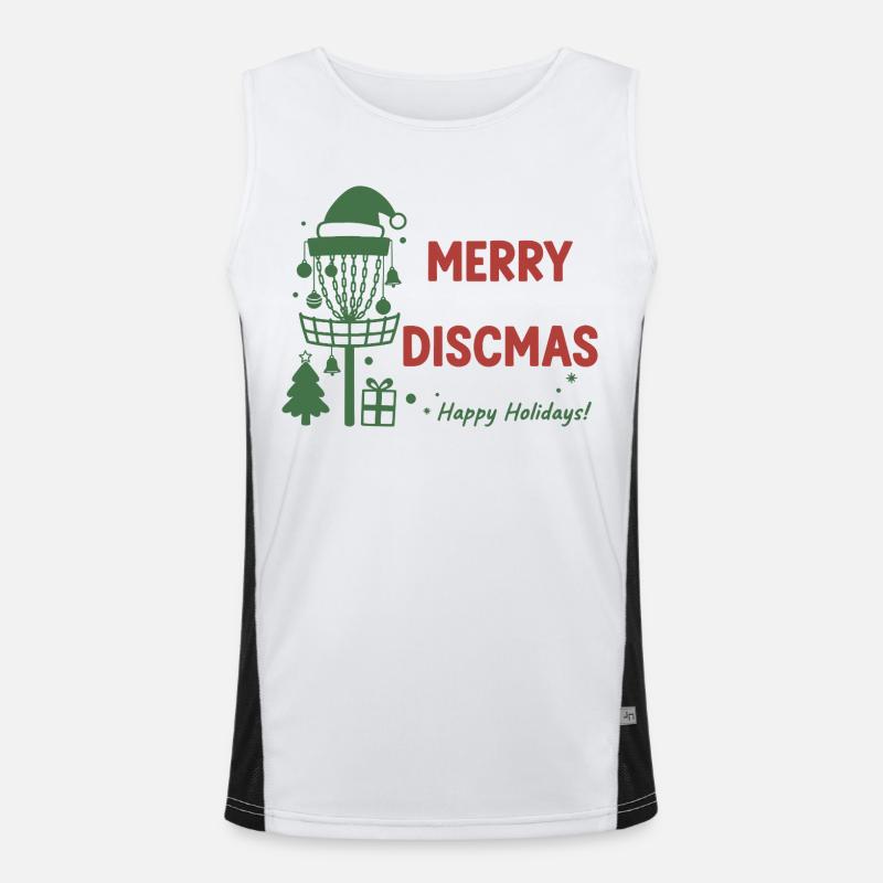 Panier de disc golf Joyeux Discmas Joyeuses Fêtes Débardeur respirant contrasté Homme 
