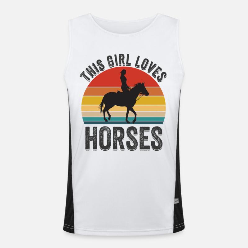 Dieses Mädchen liebt Pferde Funktionelles Kontrast-Tank Top für Männer 