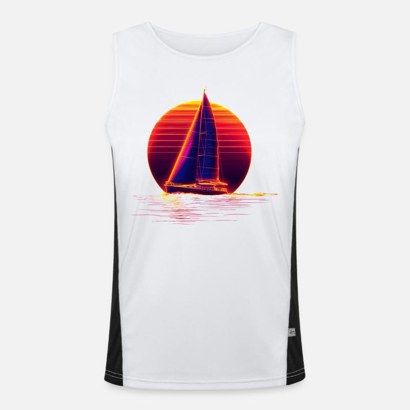 Retro Segeln Funktionelles Kontrast-Tank Top für Männer 