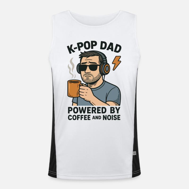 K Pop Dad alimenté par le café et le bruit Débardeur respirant contrasté Homme 