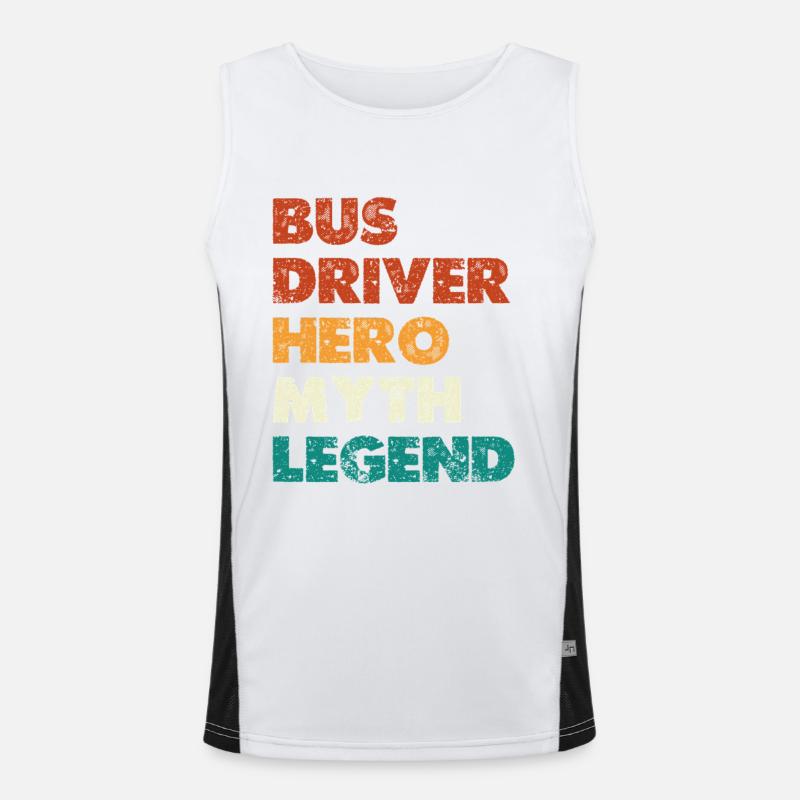 Bus Driver Hero Myth Legend Men's Functional Contrast Tank Top 