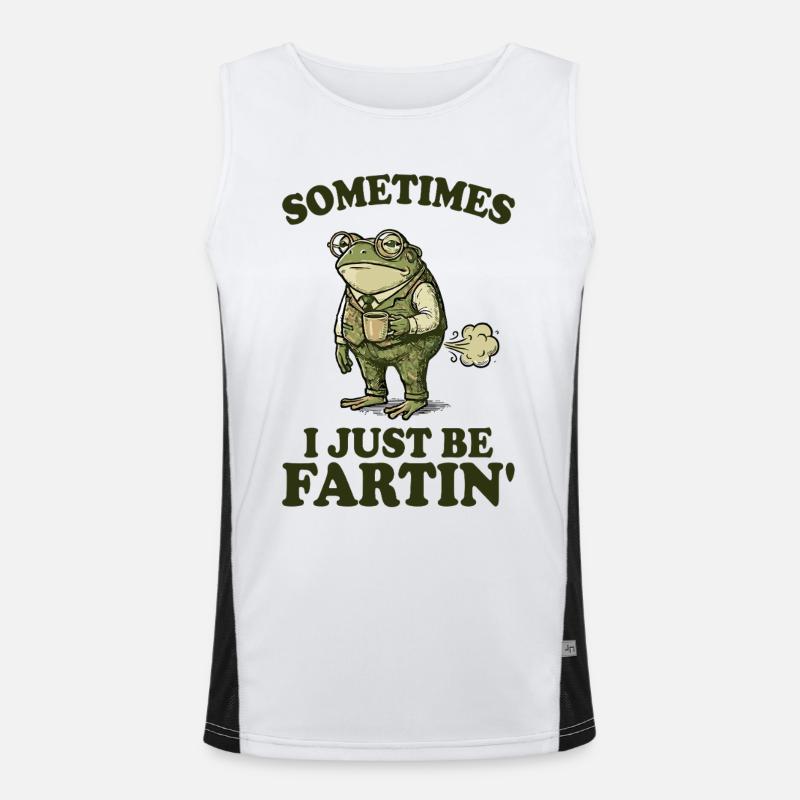 Frosch, Lustig, Sometimes I Just Be Farting Funktionelles Kontrast-Tank Top für Männer 