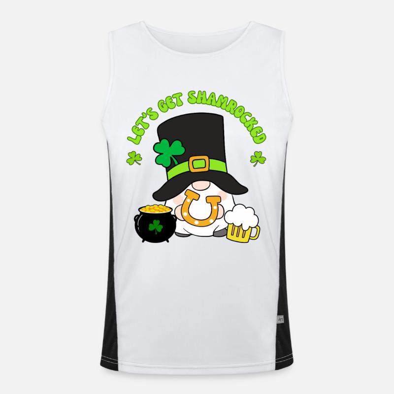 Lets Get Shamrocked Leprechaun Tee Men's Functional Contrast Tank Top 