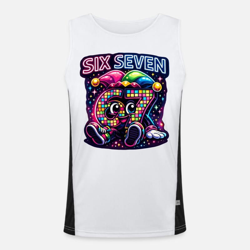 Six Seven 67 Karneval Süß Trend Geschenk Funktionelles Kontrast-Tank Top für Männer 