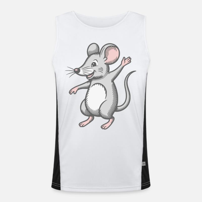 Souris heureuse danse rire danse danse rire heureuse Débardeur respirant contrasté Homme 